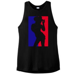 Basketball Parody Logo Funny Cowgirl Ladies PosiCharge Tri-Blend Wicking Tank