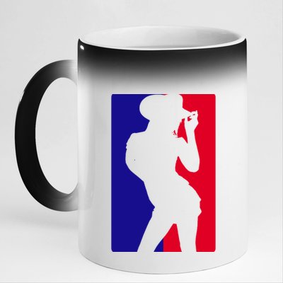 Basketball Parody Logo Funny Cowgirl 11oz Black Color Changing Mug