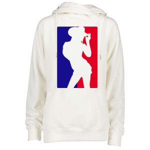 Basketball Parody Logo Funny Cowgirl Womens Funnel Neck Pullover Hood