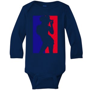 Basketball Parody Logo Funny Cowgirl Baby Long Sleeve Bodysuit