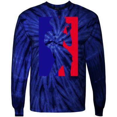 Basketball Parody Logo Funny Cowgirl Tie-Dye Long Sleeve Shirt