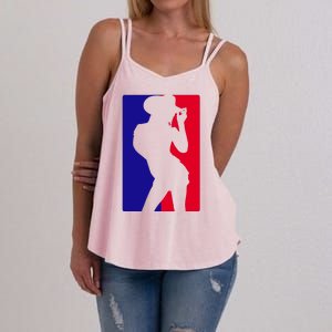 Basketball Parody Logo Funny Cowgirl Women's Strappy Tank