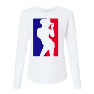 Basketball Parody Logo Funny Cowgirl Womens Cotton Relaxed Long Sleeve T-Shirt