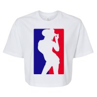 Basketball Parody Logo Funny Cowgirl Bella+Canvas Jersey Crop Tee