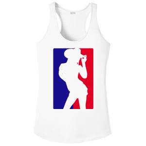 Basketball Parody Logo Funny Cowgirl Ladies PosiCharge Competitor Racerback Tank