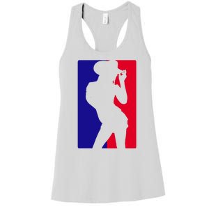 Basketball Parody Logo Funny Cowgirl Women's Racerback Tank