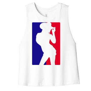 Basketball Parody Logo Funny Cowgirl Women's Racerback Cropped Tank