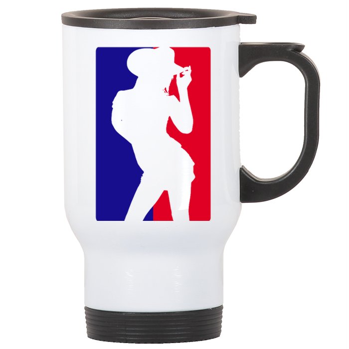 Basketball Parody Logo Funny Cowgirl Stainless Steel Travel Mug