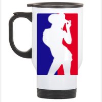 Basketball Parody Logo Funny Cowgirl Stainless Steel Travel Mug