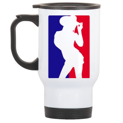 Basketball Parody Logo Funny Cowgirl Stainless Steel Travel Mug