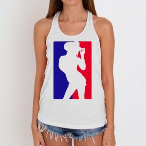 Basketball Parody Logo Funny Cowgirl Women's Knotted Racerback Tank