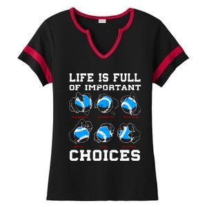 Baseball Pitcher Life Choices Ball Sport Lover Ladies Halftime Notch Neck Tee