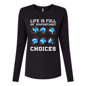 Baseball Pitcher Life Choices Ball Sport Lover Womens Cotton Relaxed Long Sleeve T-Shirt