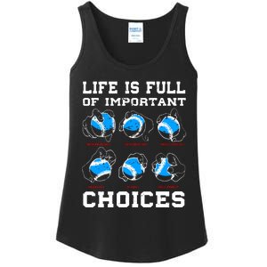 Baseball Pitcher Life Choices Ball Sport Lover Ladies Essential Tank