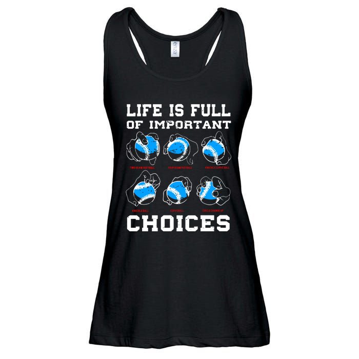 Baseball Pitcher Life Choices Ball Sport Lover Ladies Essential Flowy Tank