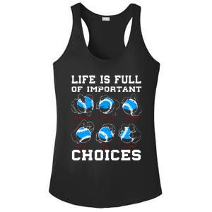 Baseball Pitcher Life Choices Ball Sport Lover Ladies PosiCharge Competitor Racerback Tank