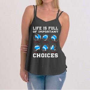 Baseball Pitcher Life Choices Ball Sport Lover Women's Strappy Tank