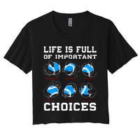 Baseball Pitcher Life Choices Ball Sport Lover Women's Crop Top Tee