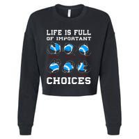 Baseball Pitcher Life Choices Ball Sport Lover Cropped Pullover Crew