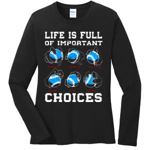 Baseball Pitcher Life Choices Ball Sport Lover Ladies Long Sleeve Shirt