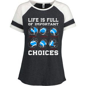 Baseball Pitcher Life Choices Ball Sport Lover Enza Ladies Jersey Colorblock Tee