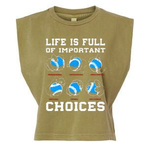 Baseball Pitcher Life Choices Ball Sport Lover Garment-Dyed Women's Muscle Tee