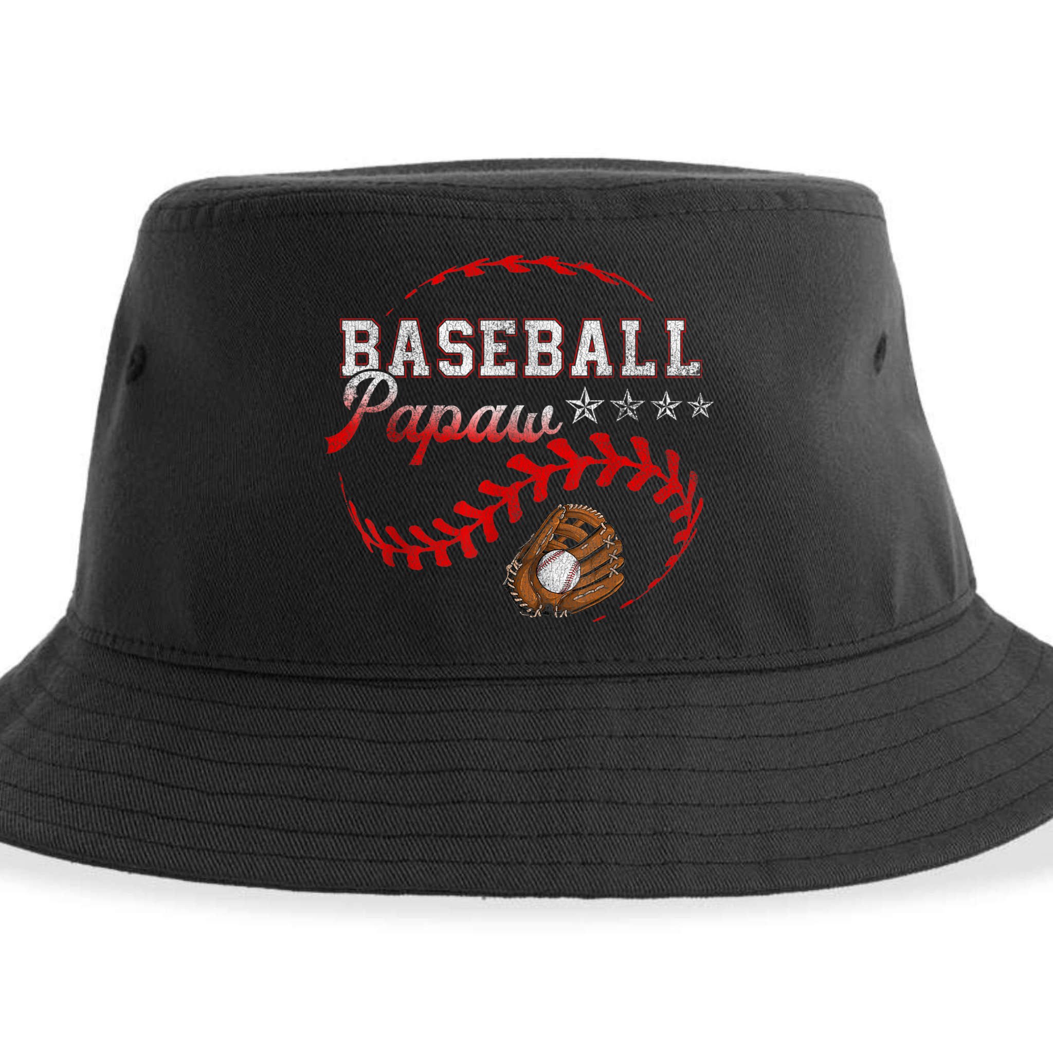 Baseball Papaw Love Playing Baseball Funny Sustainable Bucket Hat