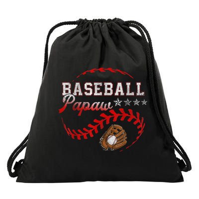 Baseball Papaw Love Playing Baseball Funny Drawstring Bag