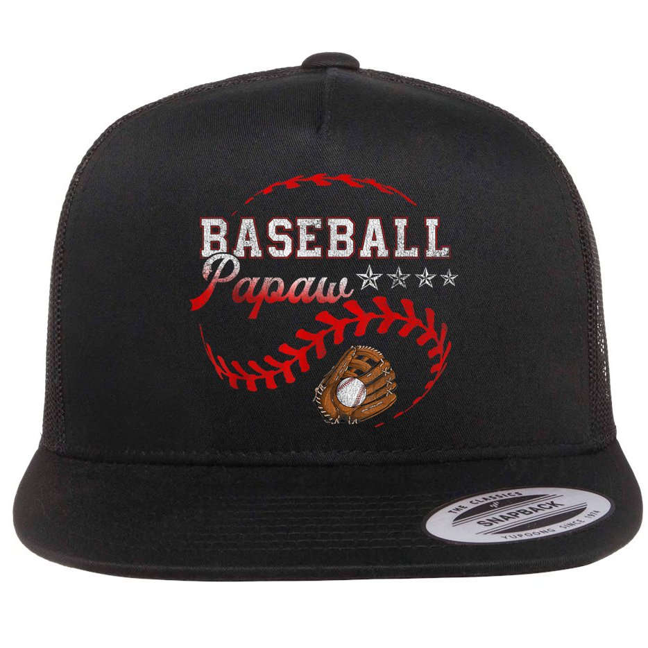 Baseball Papaw Love Playing Baseball Funny Flat Bill Trucker Hat