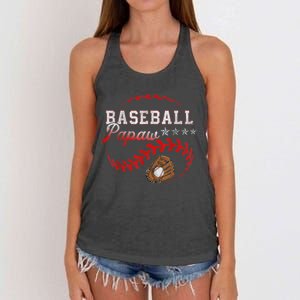 Baseball Papaw Love Playing Baseball Funny Women's Knotted Racerback Tank