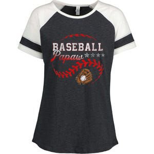 Baseball Papaw Love Playing Baseball Funny Enza Ladies Jersey Colorblock Tee