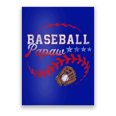 Baseball Papaw Love Playing Baseball Funny Poster