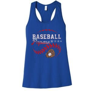 Baseball Papaw Love Playing Baseball Funny Women's Racerback Tank