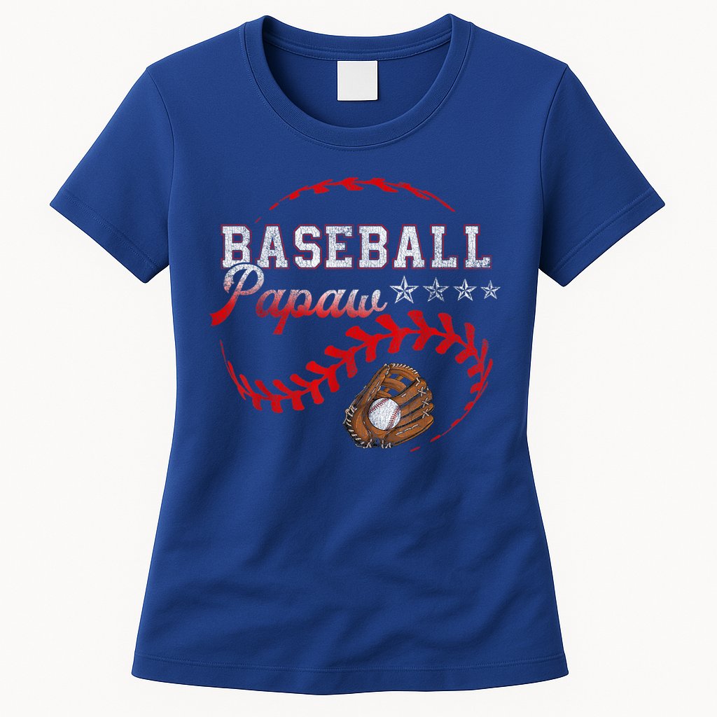 Baseball Papaw Love Playing Baseball Funny Womens T-Shirt