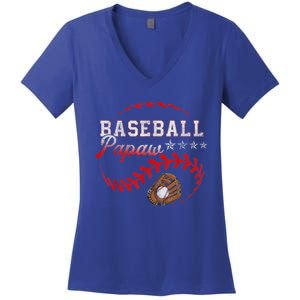 Baseball Papaw Love Playing Baseball Funny Women's V-Neck T-Shirt