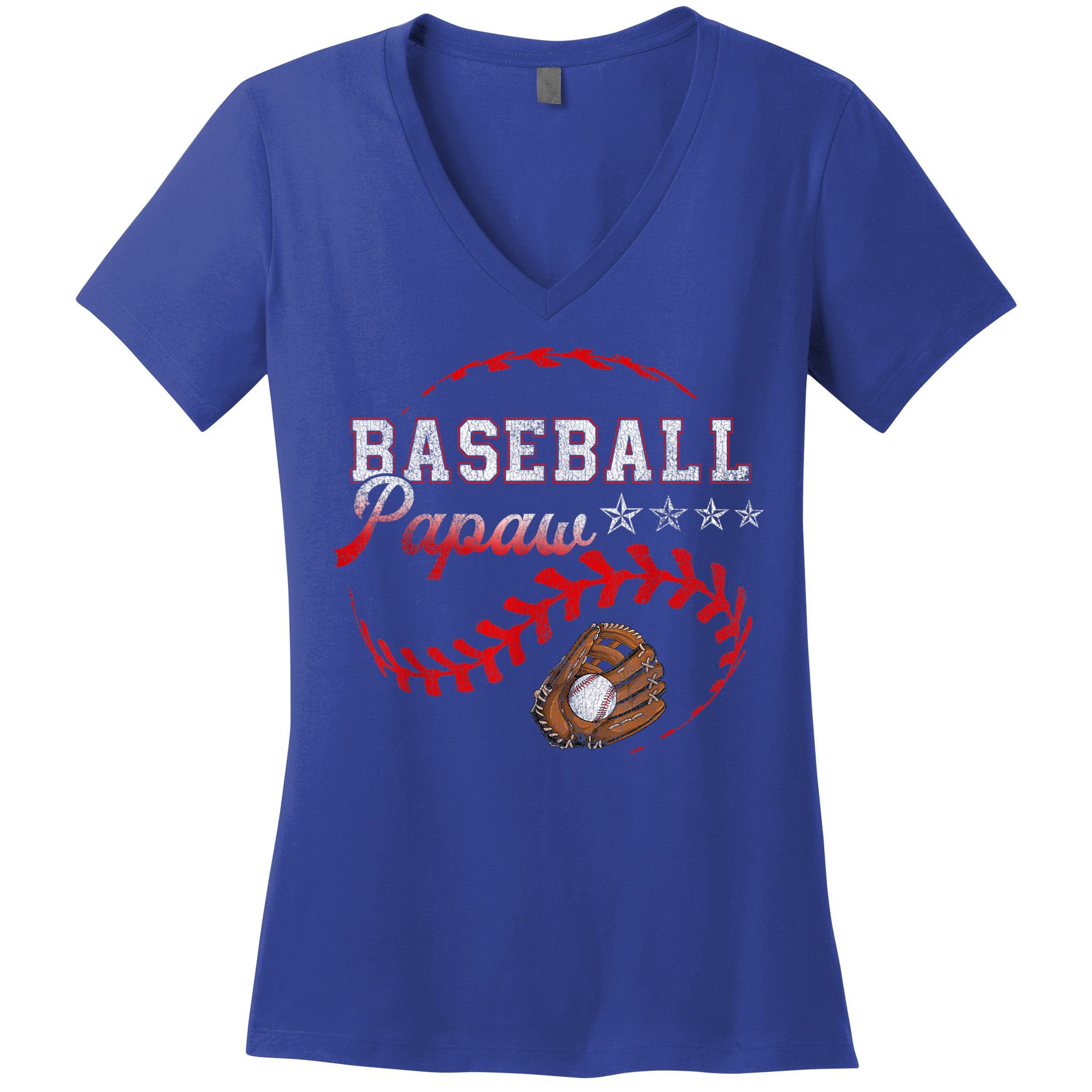 Baseball Papaw Love Playing Baseball Funny Women's V-Neck T-Shirt