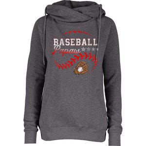 Baseball Papaw Love Playing Baseball Funny Womens Funnel Neck Pullover Hood