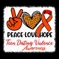 Bleached Peace Love Hope Teen Dating Violence Awareness Doggie Tank