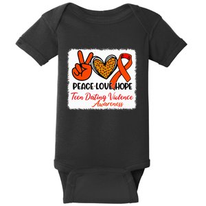 Bleached Peace Love Hope Teen Dating Violence Awareness Baby Bodysuit