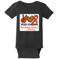 Bleached Peace Love Hope Teen Dating Violence Awareness Baby Bodysuit