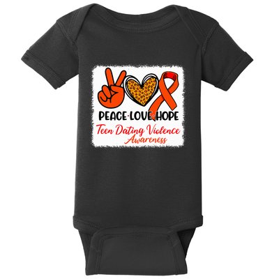 Bleached Peace Love Hope Teen Dating Violence Awareness Baby Bodysuit