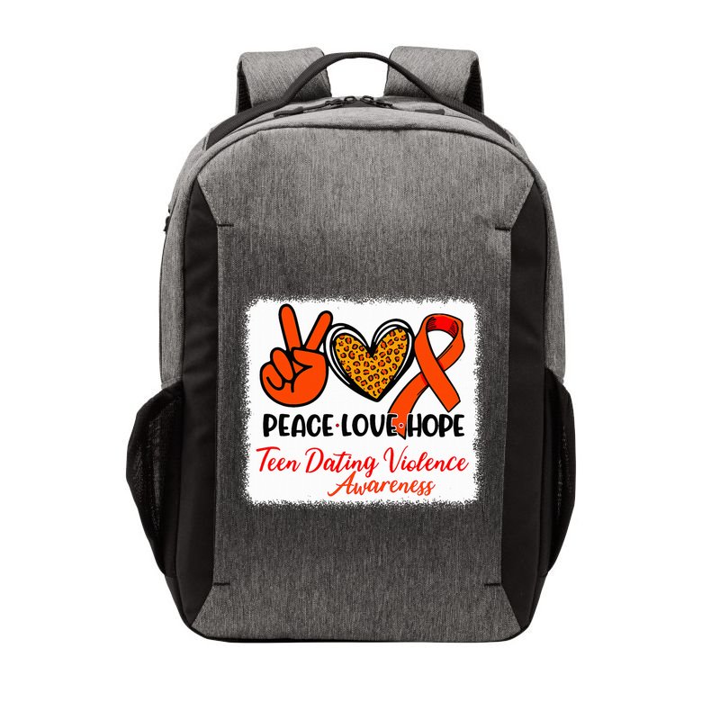 Bleached Peace Love Hope Teen Dating Violence Awareness Vector Backpack
