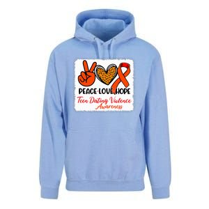 Bleached Peace Love Hope Teen Dating Violence Awareness Unisex Surf Hoodie