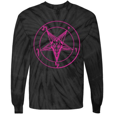 Baphomet Pentagram Leviathan Occult Tie-Dye Long Sleeve Shirt