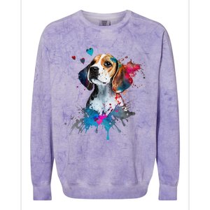 Beagle Puppy Lover Dog Mom Cute Valentines Day Love Themed Colorblast Crewneck Sweatshirt