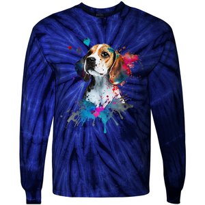 Beagle Puppy Lover Dog Mom Cute Valentines Day Love Themed Tie-Dye Long Sleeve Shirt