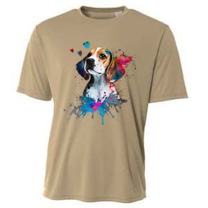 Beagle Puppy Lover Dog Mom Cute Valentines Day Love Themed Cooling Performance Crew T-Shirt