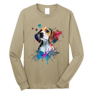 Beagle Puppy Lover Dog Mom Cute Valentines Day Love Themed Long Sleeve Shirt