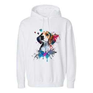 Beagle Puppy Lover Dog Mom Cute Valentines Day Love Themed Garment-Dyed Fleece Hoodie