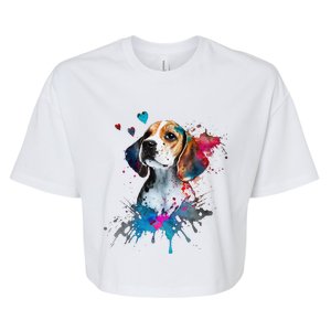 Beagle Puppy Lover Dog Mom Cute Valentines Day Love Themed Bella+Canvas Jersey Crop Tee